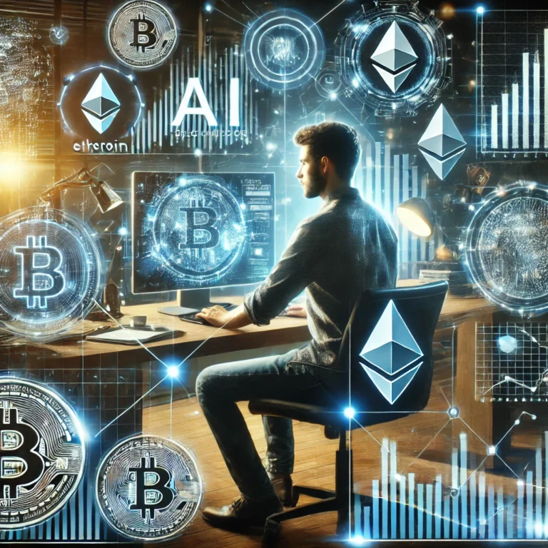 Trader analyzing Indian stock market, forex, and crypto charts using AI technology.