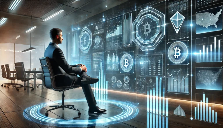 Investor calmly reviewing financial charts representing positional trading strategies.