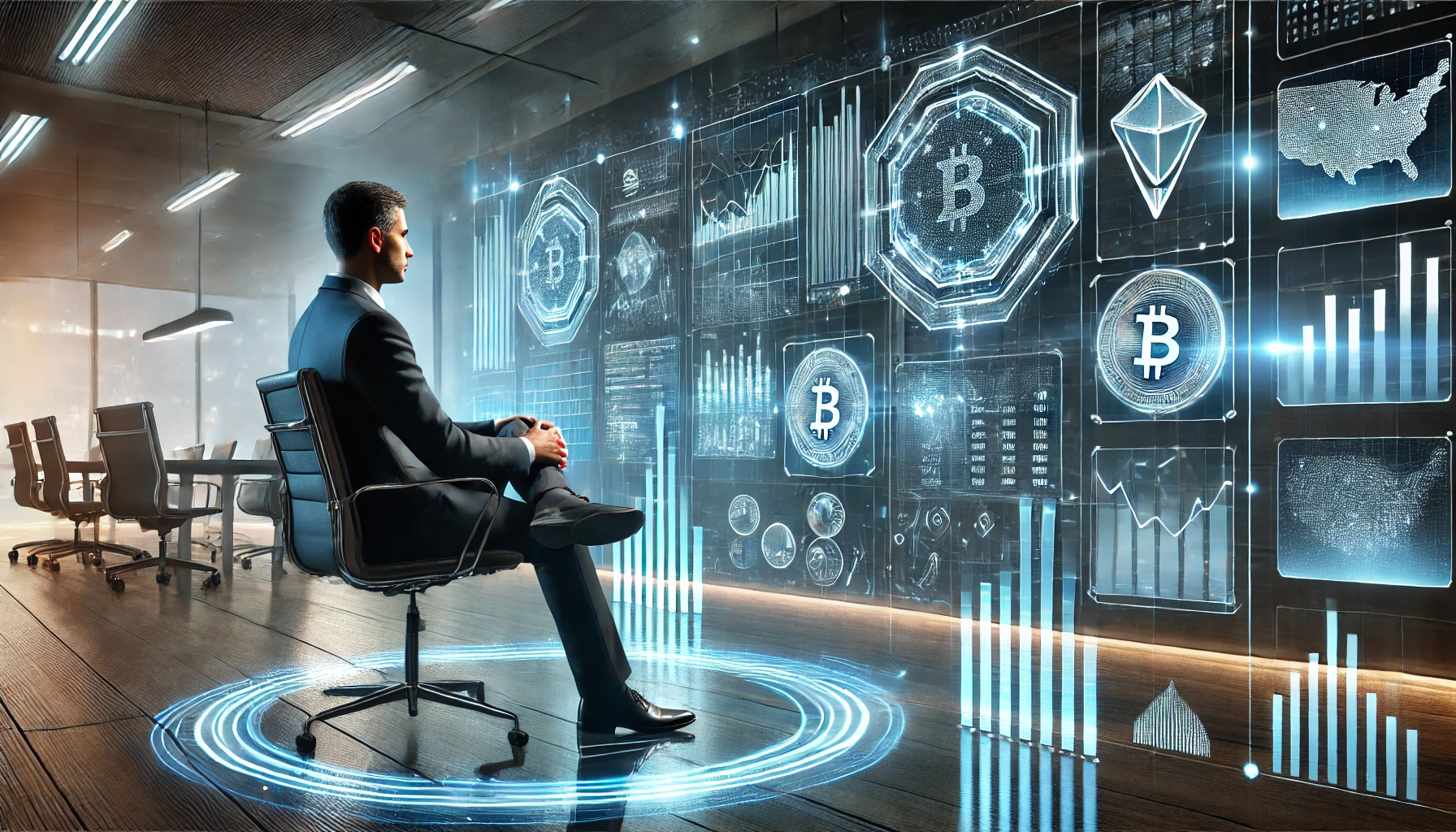 Investor calmly reviewing financial charts representing positional trading strategies.